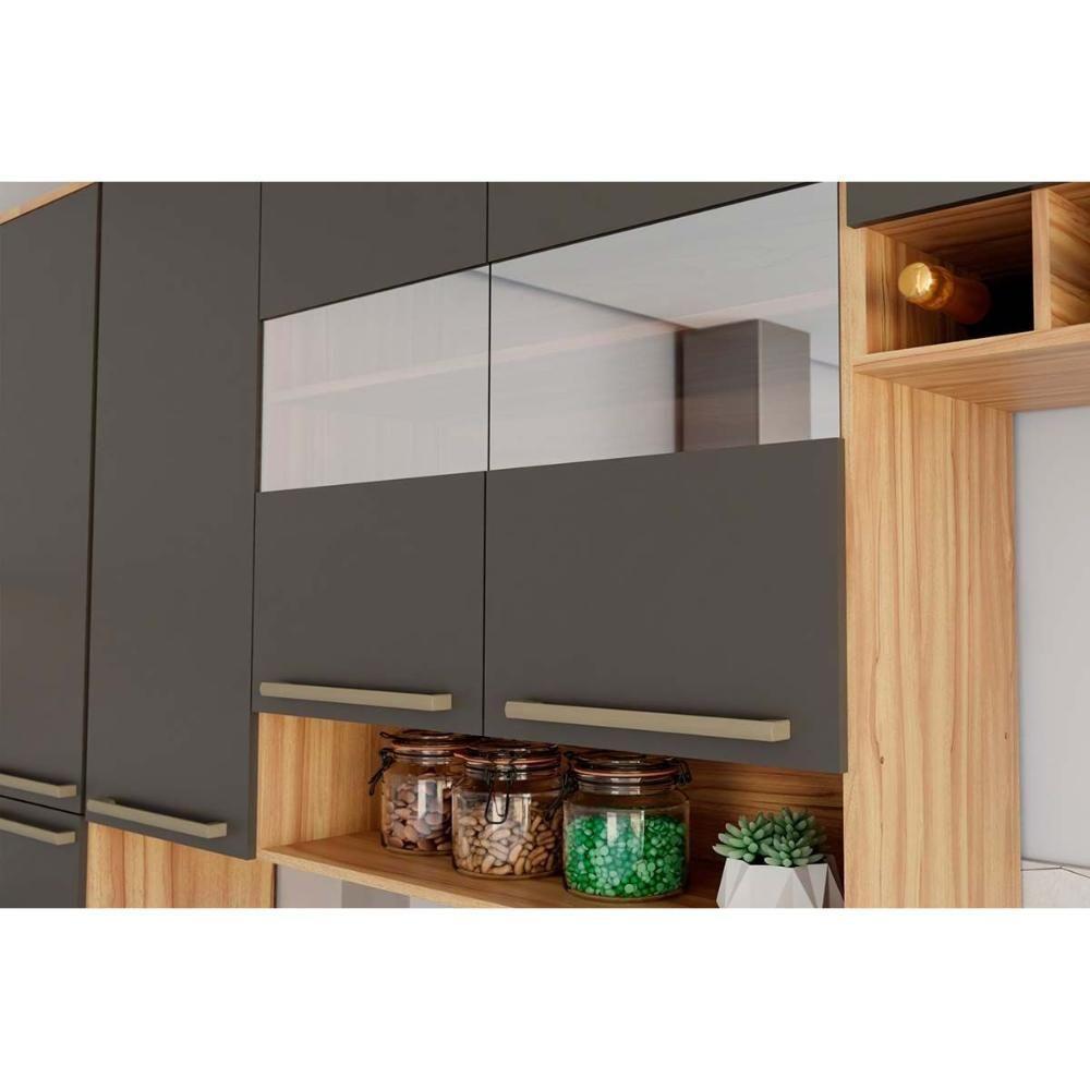 Cozinha Modulada Completa Nápoli Prime 2 Peças 1 Aéreo + 1 Balcão C2p99 Amendoa Off White Ronipa - 8