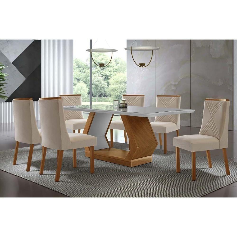 Cadeira De Cozinha Montreal Kit 2 Un Imbuia Suede Creme Rufato - 5