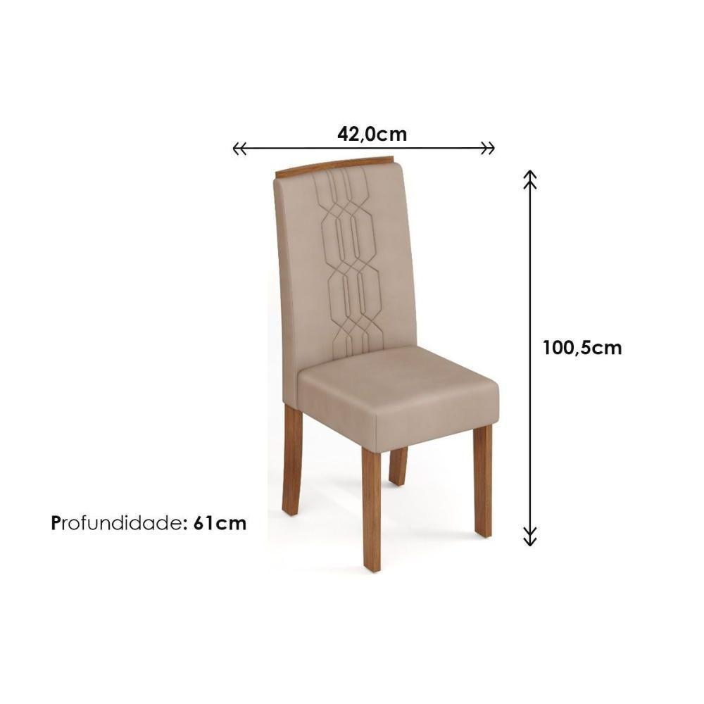 Cadeira De Cozinha Zoe Kit 2 Un Cedro Suede Moca Marrom - 2