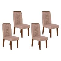 Cadeira De Cozinha Lia Kit 4 Un Freijó Suede Kraft - 1