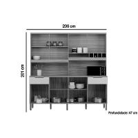 Cozinha Compacta Kit Concord Com 8 Portas E 2 Gavetas 200x206cm Amendoa Branco Ronipa - 3