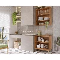 Cozinha Modulada Completa Divina 2 Peças 1 Aéreo + 1 Balcão Cz007 Freijó Off White - 3