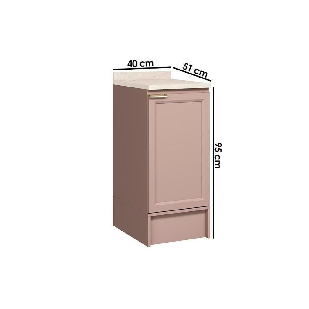 Gabinete De Cozinha Modulado Balcão Com Tampo Malta 2628 Com 1 Porta 40cm Duna - 2