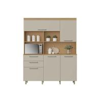 Cozinha Compacta Nobreza Com 5 Portas E 2 Gavetas 160cm Carvalho Cinza - 5