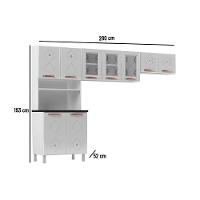 Cozinha Compacta Mirage Aço 3 Peças 2 Aéreos + 1 Paneleiro Czc40 Branco Telasul - 3