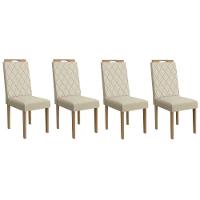 Kit 4 Cadeiras De Cozinha 2cad153ea 4 Un Eucalipto Linho Bege A019 - 1