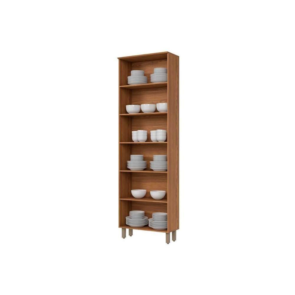 Paneleiro De Cozinha Cristaleira Requinte Com 2 Portas Com Vidro 71x230cm Flex Nature Nature Ou Areia - 4