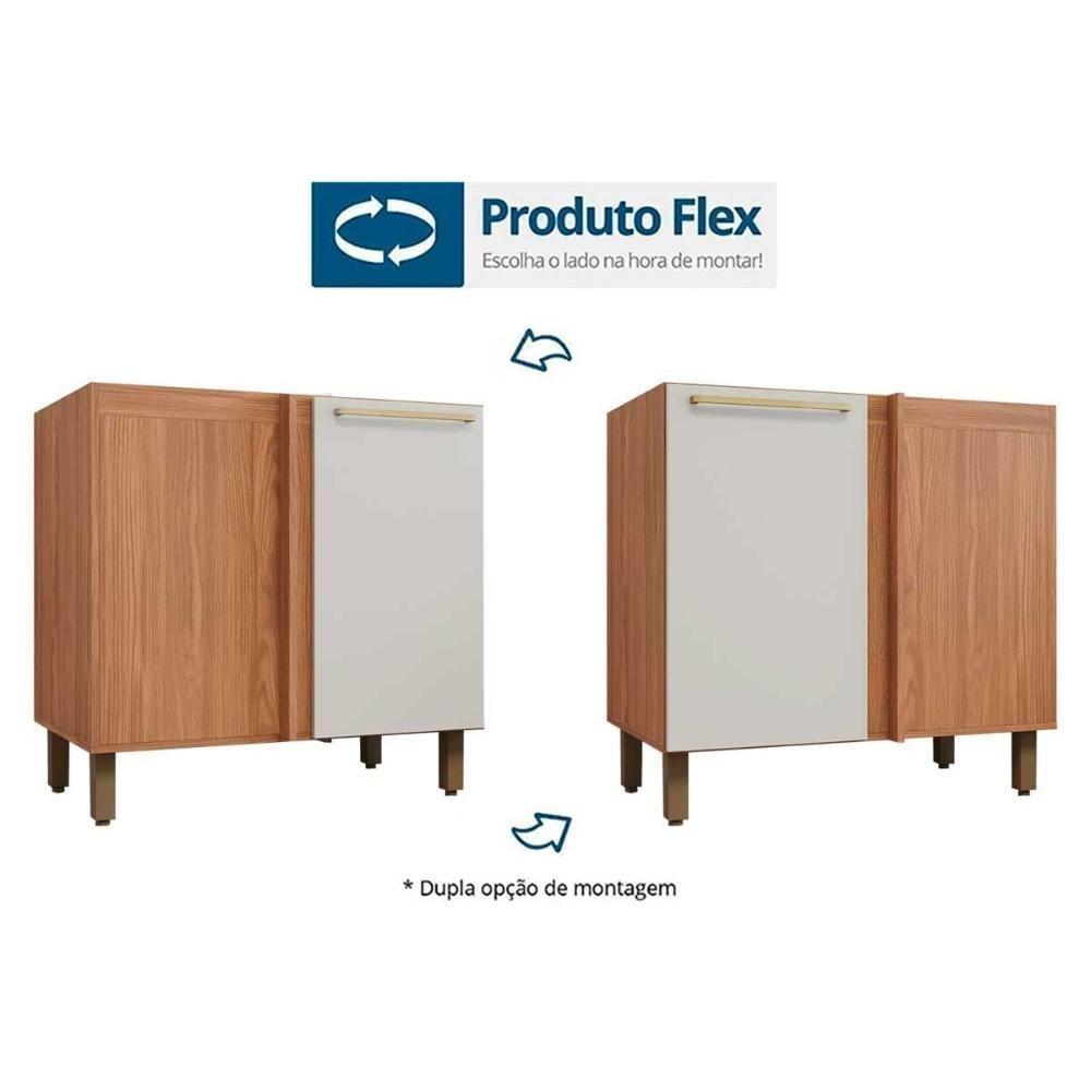 Gabinete De Cozinha Modulado Balcão Requinte Canto Reto Com 1 Porta Sem Tampo 84cm Nature Areia - 4