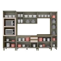 Cozinha Modulada Connect 7 Peças 2 Aéreos + 2 Balcões+ 2 Paneleiros + 1 Complementoc6p20 Duna Cristal2 Aéreos + 1 Balcão + 1 Complemento