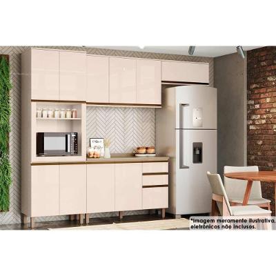 Cozinha Modulada Connect 5 Peças 2 Aéreos + 1 Balcão + 1 Paneleiro + 1 Complemento C5p69 Off White2 Aéreos + 1 Balcão + 1 Complemento