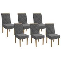 Kit 6 Cadeiras De Cozinha 2cad149fr 6 Un Freijó Linho Cinza A056 - 1