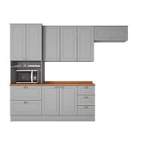 Kit Cozinha Modulada 5 Peças Americana 2 Aéreos + 1 Balcão + 1 Paneleiro + 1 Complemento C5p12 Cinza - 5