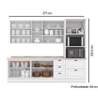 Cozinha Modulada Americana 7 Peças 2 Aéreos + 2 Balcões + 1 Paneleiro + 2 Complementos C5p49 Branco2 Aéreos + 1 Balcão + 1 Complemento - 6