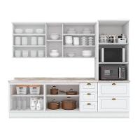 Cozinha Modulada Americana 7 Peças 2 Aéreos + 2 Balcões + 1 Paneleiro + 2 Complementos C5p49 Branco2 Aéreos + 1 Balcão + 1 Complemento - 7