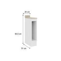 Gabinete De Cozinha Modulado Balcão Com Tampo Bella 2612 Com Porta Toalha 20cm Branco - 2