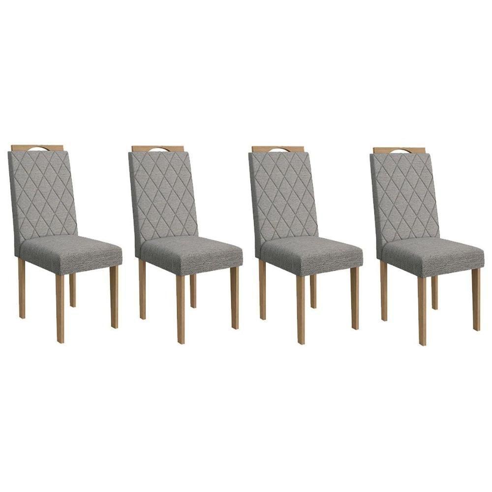 Kit 4 Cadeiras De Cozinha 2cad153ea 4 Un Eucalipto Cinza Mesclado A031 - 2