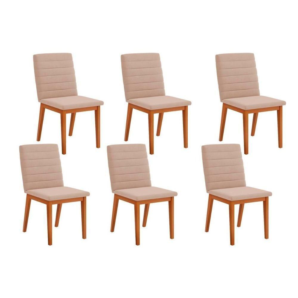 Kit 6 Cadeiras De Cozinha Sofia 6 Un Ipe Suede Creme - 1