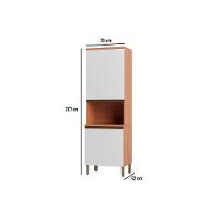 Módulo Cozinha Nicioli Loá Paneleiro Thela Macadâmia Com 4 Portas 70cm Freijó Branco-telasul - 7