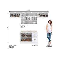 Cozinha Modulada Americana 5 Peças 3 Aéreos + 1 Balcão + 1 Complemento C5p43 Branco2 Aéreos + 1 Balcão + 1 Complemento - 3