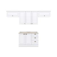 Cozinha Modulada Americana 5 Peças 3 Aéreos + 1 Balcão + 1 Complemento C5p43 Branco2 Aéreos + 1 Balcão + 1 Complemento - 5