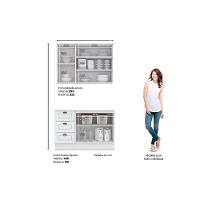 Kit Cozinha Modulada 3 Peças Americana 1 Aéreo + 1 Balcão + Complemento Cz125 Cinza - 3