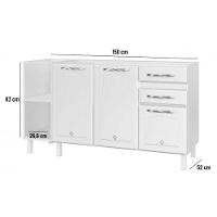 Gabinete De Cozinha Modulado Balcão Star New 3 Portas E 2 Gavetas Sem Tampo 150cm Preto Telasul - 2