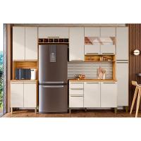 Módulo Cozinha Ronipa Nápoli Prime Paneleiro Napoli Com 4 Portas E 1 Nicho Para Forno 66x222cm Amendoa Off White Ronipa - 5