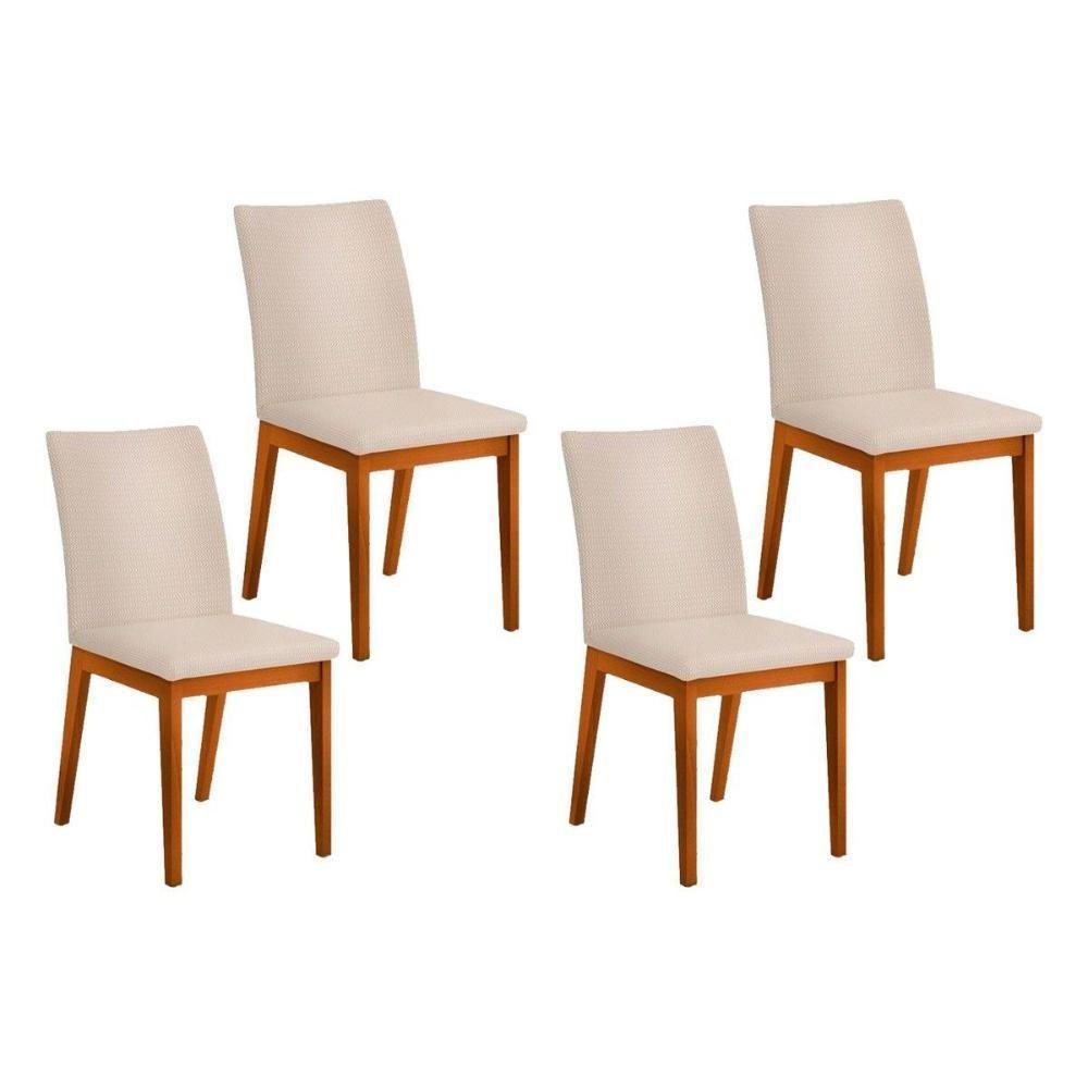 Kit 4 Cadeiras De Cozinha Vitória 4 Un Ipe Suede Creme - 1