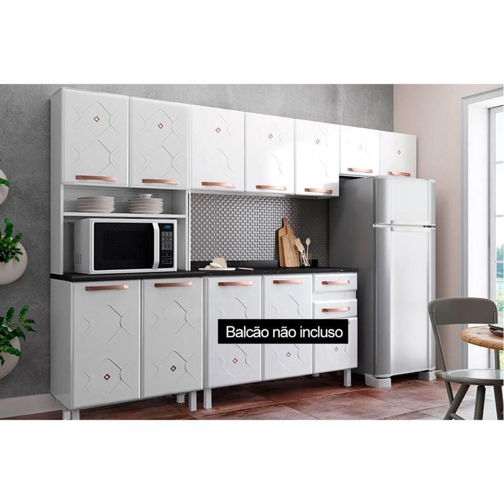 Cozinha Modulada Telasul Mirage New Mirage Aço 3 Peças 2 Aéreos + 1 Paneleiro Czc40 Branco-telasul - 2