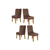 Kit 4 Cadeiras De Cozinha Jade 4 Un Freijó Suede Moca - 1