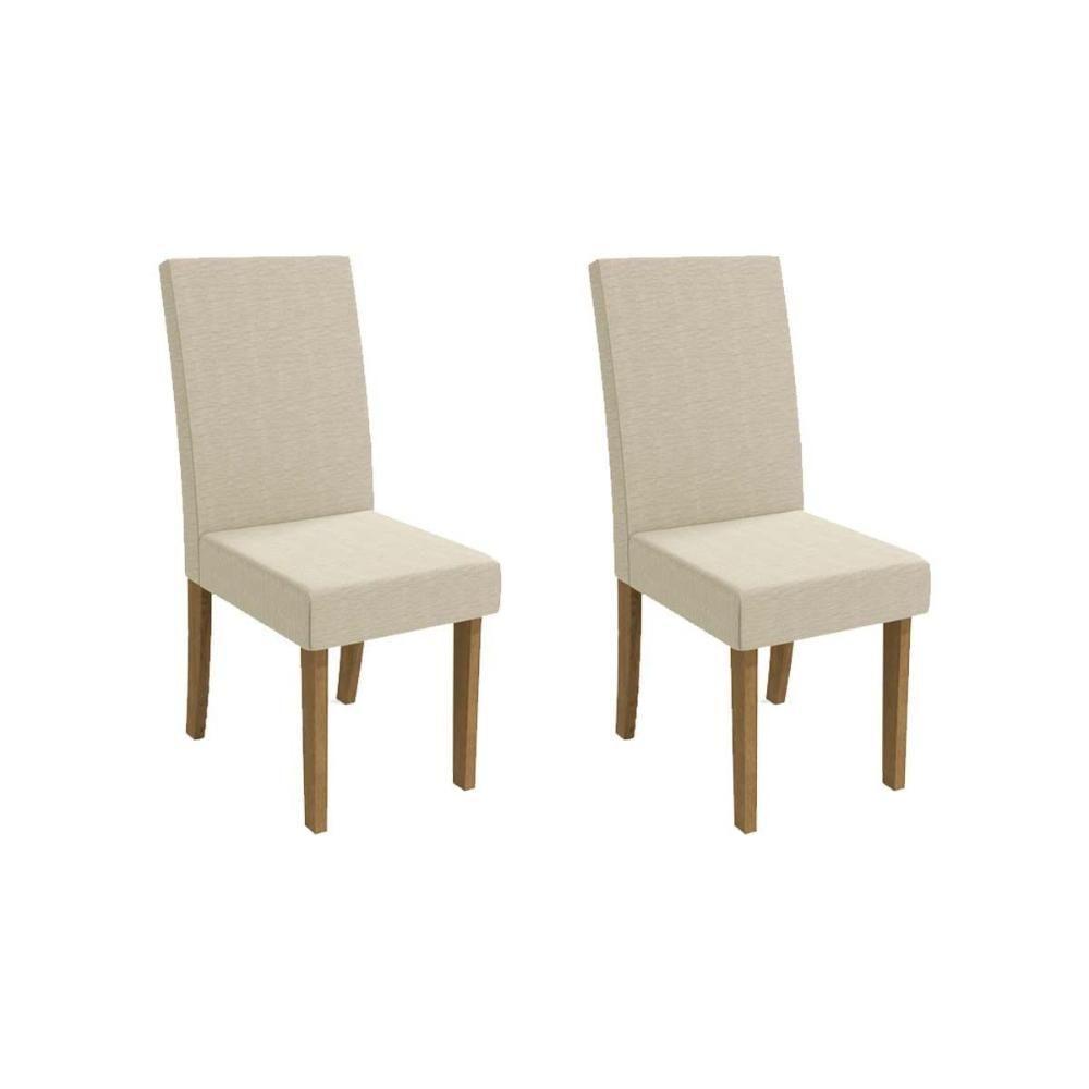 Kit 2 Cadeiras De Cozinha 2cad131 2 Un Freijó Linho Bege Canela Linho Bege - 1