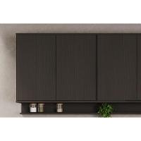 Kit Cozinha Modulada 5 Peças Alpha 2armários+2balcões + 1 Torre Quente C5p101 PretoFreijó - 7