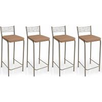 Kit 4 Banqueta De Cozinha Gênova B705 4 Un Niquel Courano Capuccino - 1