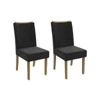 Kit 2 Cadeiras De Cozinha 2cad129 2 Un Canela Suede Preto - 1