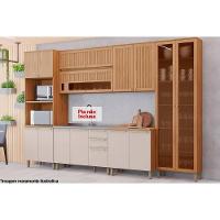 Kit Cozinha Modulada 7 Peças Requinte 2 Aéreos + 2 Balcões+ 2 Paneleiros + 1 Complemento Cz102 Nature Nature Areia - 1