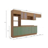 Kit Cozinha Modulada 8 Peças Botanic 3 Aéreos + 2 Balcões + 1 Paneleiro+ 2 Complementos M663 Nogueira Fendi - 2