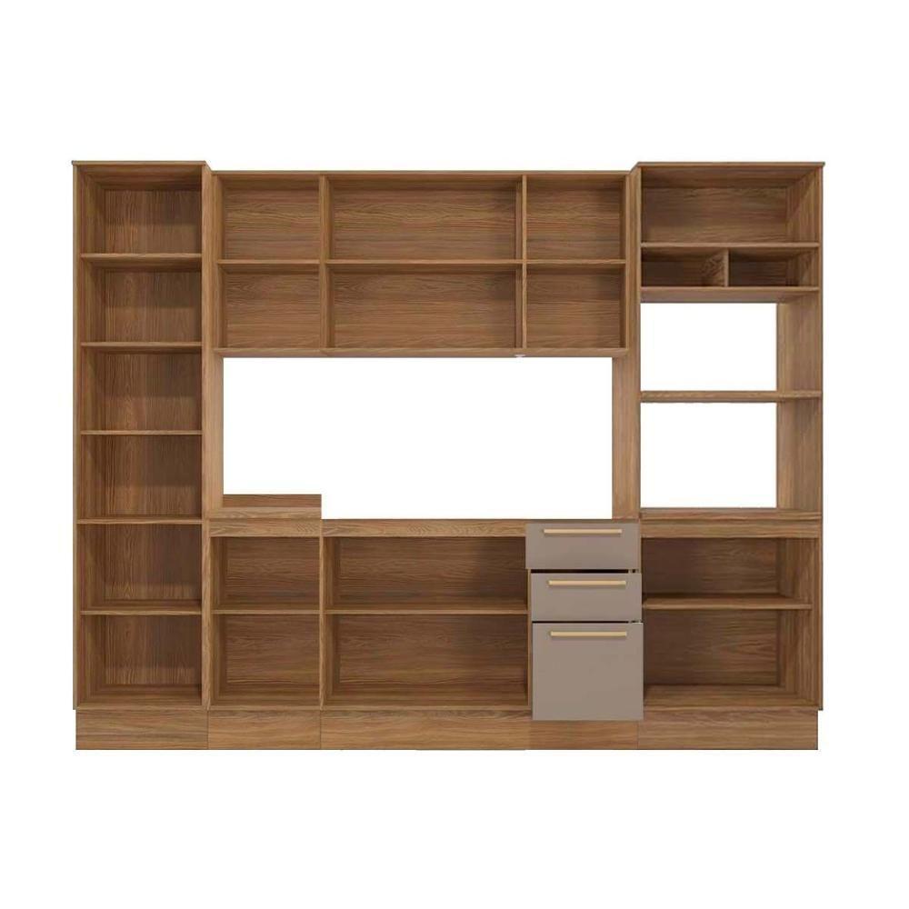 Kit Cozinha Modulada 7 Peças Botanic 2 Aéreos + 2 Balcões+ 2 Paneleiros + 1 Complemento Sem Pia M657 Nogueira Fendi - 4