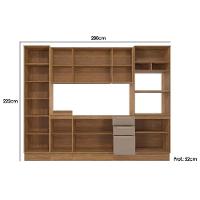 Kit Cozinha Modulada 7 Peças Botanic 2 Aéreos + 2 Balcões+ 2 Paneleiros + 1 Complemento Sem Pia M657 Nogueira Fendi - 3