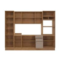 Kit Cozinha Modulada 7 Peças Botanic 2 Aéreos + 2 Balcões+ 2 Paneleiros + 1 Complemento Sem Pia M657 Nogueira Fendi