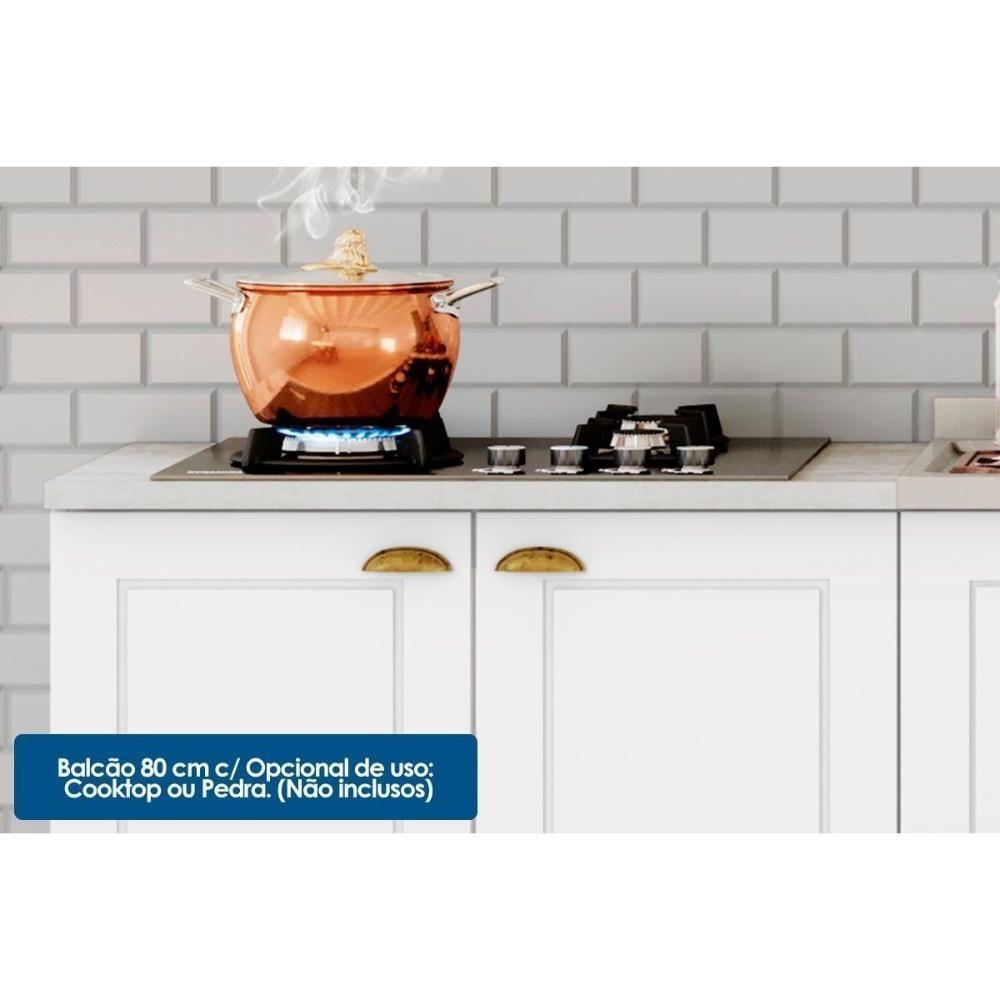 Kit Cozinha Modulada 7 Peças Americana 2 Aéreos + 1 Balcão + 1 Paneleiro+3complementos C5p64 Branco - 4