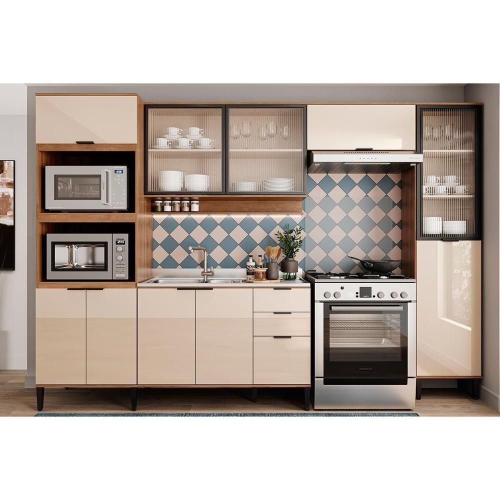 Torre Quente De Cozinha Paneleiro Alpha 2511 Com 2 Fornos 3 Portas 70cm Freijó - 4