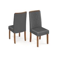 Kit 2 Cadeiras De Cozinha Zoe 2 Un Freijó Suede Lunar Grafite - 1