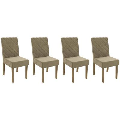 Kit 2 Cadeiras De Cozinha 2cad133fr 4 Un Freijó Suede Deluxe Bege