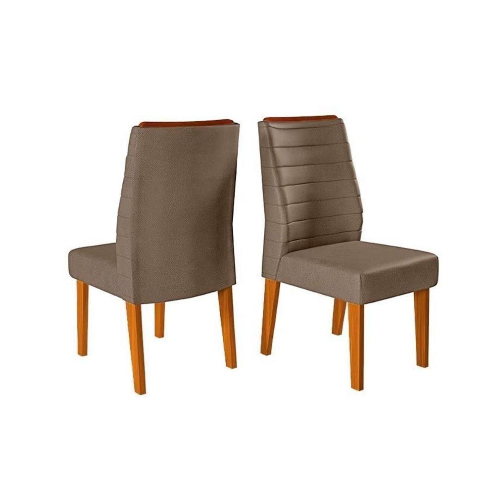 Kit 2 Cadeiras De Cozinha Ondina 2 Un Freijó Suede Moca Marrom - 4