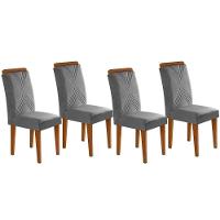 Kit 2 Cadeiras De Cozinha Amsterdã 4 Un Capuccino Suede Grafite Rufato - 1