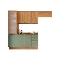 Kit Cozinha Modulada 5 Peças Botanic 2 Aéreos + 1 Balcão + 1 Paneleiro + 1 Complemento M659 Nogueira Verde Oliva - 1