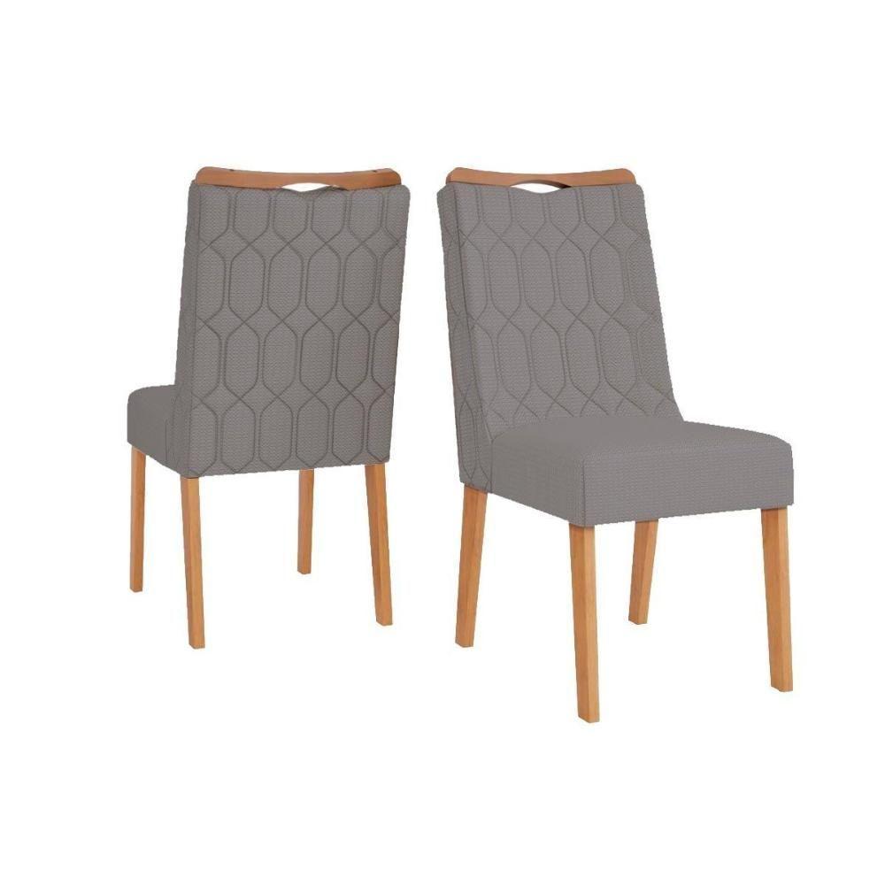 Kit 2 Cadeiras De Cozinha Bia Cedro Suede Lunar Grafite - 1