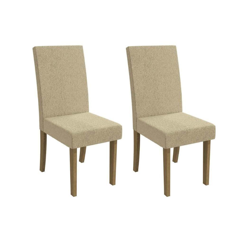 Kit 2 Cadeiras De Cozinha 2cad131 2 Un Canela Bouclê Bege - 1