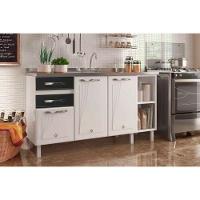 Módulo Cozinha Telasul Star New Balcão 3 Portas E 2 Gavetas Sem Tampo 150cm Preto-telasul - 1