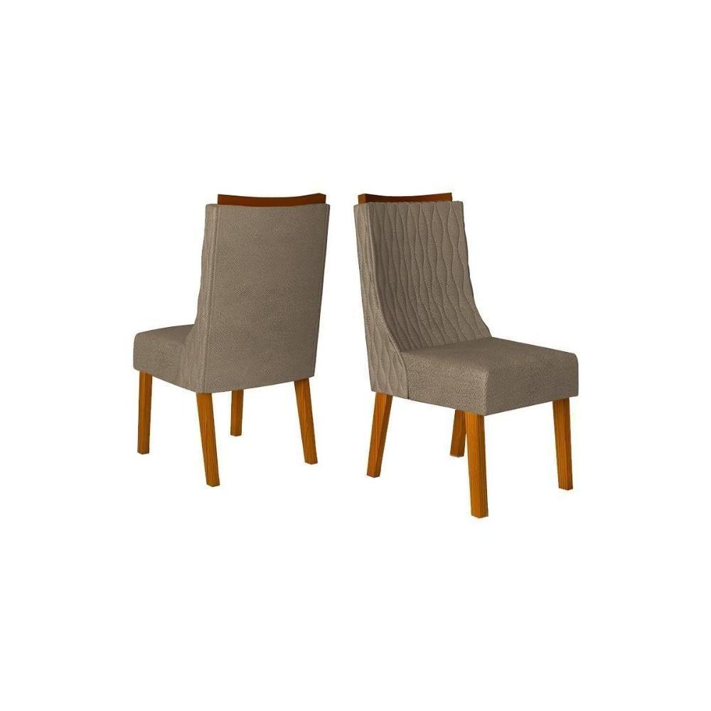 Kit 2 Cadeiras De Cozinha Jade 2 Un Freijó Linho Neve Bege - 5